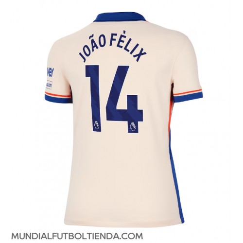 Camiseta Chelsea Joao Felix #14 Segunda Equipación Replica 2024-25 para mujer mangas cortas